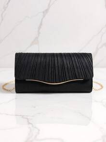 Sacs-cadeaux de Noël noirs, petit sac pochette enveloppe. Sac à main de mode classique pour banquet, soirée. Sac à bandoulière avec chaîne métallique brillante et pailletée