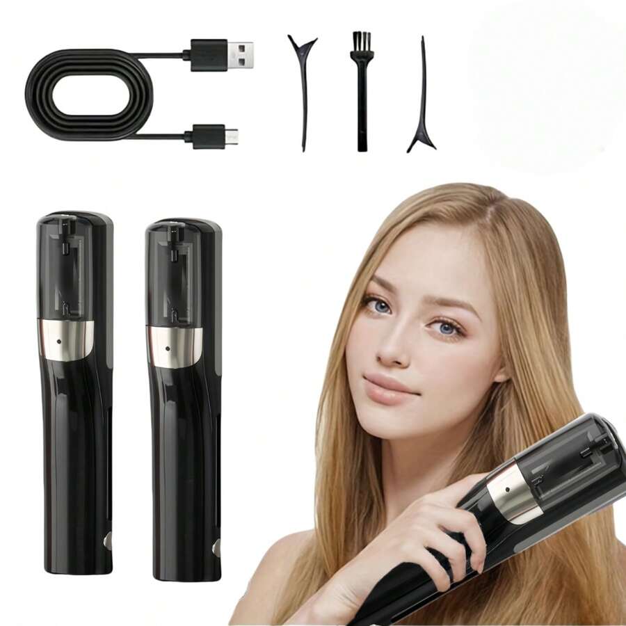 1个自动电动理发器，二合一多功能可充电分叉修剪器，自动修复干枯、分叉、受损和脆弱发梢，男女通用理发工具，便携式USB理发器，自动电动理发器，女士节日礼物