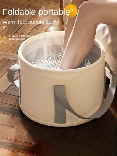Portable Foldable Foot Spa Basin, Home Foot Soak Tub Oxford Cloth Portable Travel Adult Insulated Foot Bath Basin Foldable Foot Soak Bag