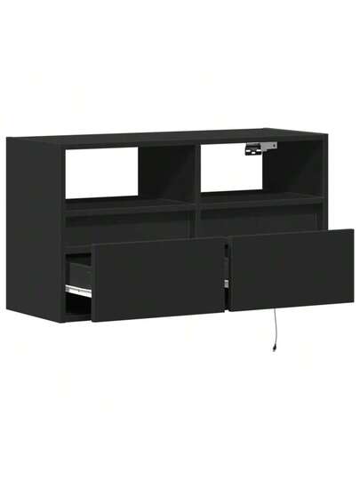 VidaXL TV Wand Unit LED Lighting 80x31x45 Cm Zwart view 9