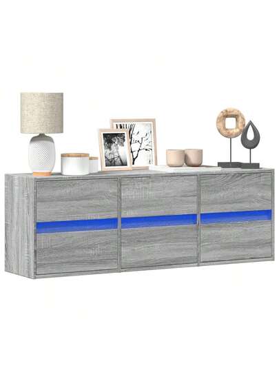 VidaXL TV Wand Unit LED Lighting 130x31x45 Cm Grijs Sonoma