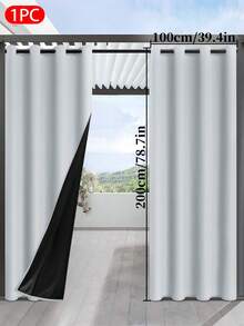 1 件纯色防水遮光窗帘，现代简约隔热，适用于户外、卧室、客厅窗帘装饰 - 彩色 - 查看 10