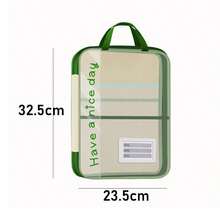 1 件双拉链文件袋 - 三层厚网眼尼龙耐用风琴文件整理袋，可容纳书籍和办公用品，多种选择，轻巧设计，坚固手柄，适合学生和专业人士，多层便携式风琴文件夹，返校必备品