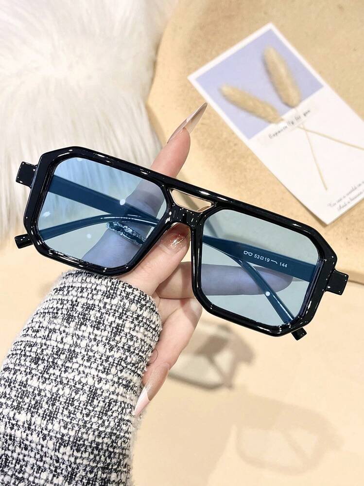 1/3 piezas Gafas con marco cuadrado retro para mujeres, gafas de estilo vintage para viajes, playa, decoración de Halloween - Multicolor - Añade 6