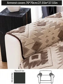 1pc Autumn/Winter Warm Thick Plush Sofa Cushion Cover, Modern Minimalist Non-Slip Sofa Seat Pad, Dust-Proof And Washable Sofa Slipcover, Khaki Soft And Fade-Resistant, Pet-Friendly Protective Cover, Adjustable For Corner Sofa, Bedroom, Office, Living Room Furniture