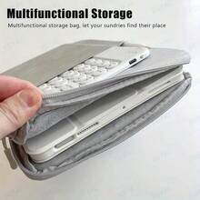 Husă pentru tabletă 1 buc - Nylon durabil, cu fermoar, pentru iPad-uri de 8-13,3 inci, ușoară și elegantă, roz/gri/gri spațial, cu compartimente multiple, husă de transport pentru tabletă