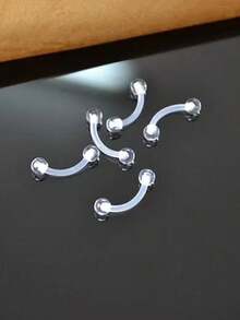 10 قطع من حلقات الاختراق الشفافة من البيوفليكس لأنف وبطن وحاجز الأنف والحاجب والشفة والغضروف والأذن الخرطومية، حلقات اختراق بلاستيكية للعمل والمدرسة