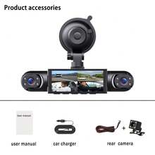 1pc 360° 3/4-Channel Car Dash Cam - Front 1080P & Rear/Left/Right 720P, 3.16" IPS Display, Night Vision, 24H Parking Mode (G-Sensor/Motion Detection),  Music Player, Supports 64GB Card - Four -way display - View 13