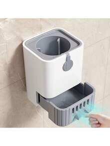 1 Set Wall-Mounted Toilet Brush With Holder, Long Handle Toilet Cleaning Brush With Flexible Bristles, Bathroom Cleaning Brush, Cleaning Supplies, Cleaning Tools - Black - View 5