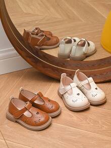 女童软底皮鞋，2025年春夏新品系列，公主风平底鞋，纯色，韩版时尚，小童休闲鞋