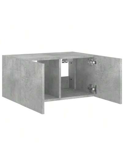 VidaXL TV Wand Unit LED Lighting 60x35x31 Cm Concrete Grijs view 8