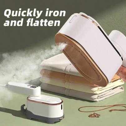 OBOVAY 1 Hand-Held Clothes Steam Iron, 1400W High-Power, Powerful Steam Pressure Portable Household Iron, High-Temperature Steam And High-Temperature Heating Bottom Plate Ironing Two-In-One Instant Heating, Super-Large Smooth Ironing Board, Suitable For Home, Travel And Business Occasions