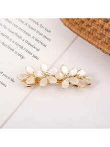 复古猫眼石花朵水晶水钻发夹，优雅珍珠发饰，爪夹，发爪，发夹，发卡，发夹，头饰，派对，女士发饰