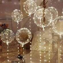1/5/10 LED Glitter Bubble Balloons, Clear Glow Balloons For Birthday Decorations, Wedding Decorations, Anniversaries, Holiday Celebrations, Proposals, Parties, Graduation Summer Gifts Beach Back To School Supplies Room Decoration