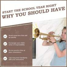 Bb Standard Trumpet Set For Beginner Student Brass Instrument With Hard Case, 7C Mouthpiece And Gloves, Gold - Gold - View 5