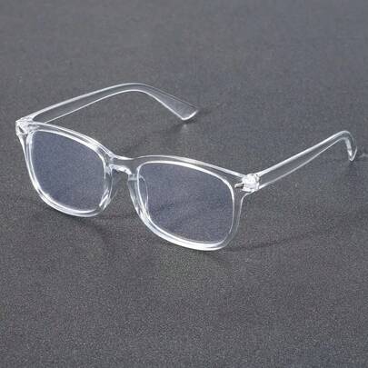 1 Piece Of Men's Geometric Frame Glasses, Featuring A Modern Minimalist Design With Elegant Aesthetics And Transparent Lenses, Perfect For Back-To-School And Everyday Accessories.