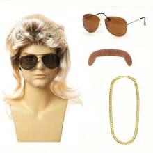70s 80s Disco Wigs Synthetic Costume Wigs Mullet Wigs For Men Disco Singer Rocker Hippie Costume Cosplay Party Halloween Wigs - Multicolor - View 14