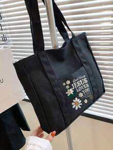 Stylish Semi-Circular Beige Printed Women's Handbag - Features Interior Pockets; Minimalist Style, Printed Shoulder Bag, Large Capacity Design - Black - View 4