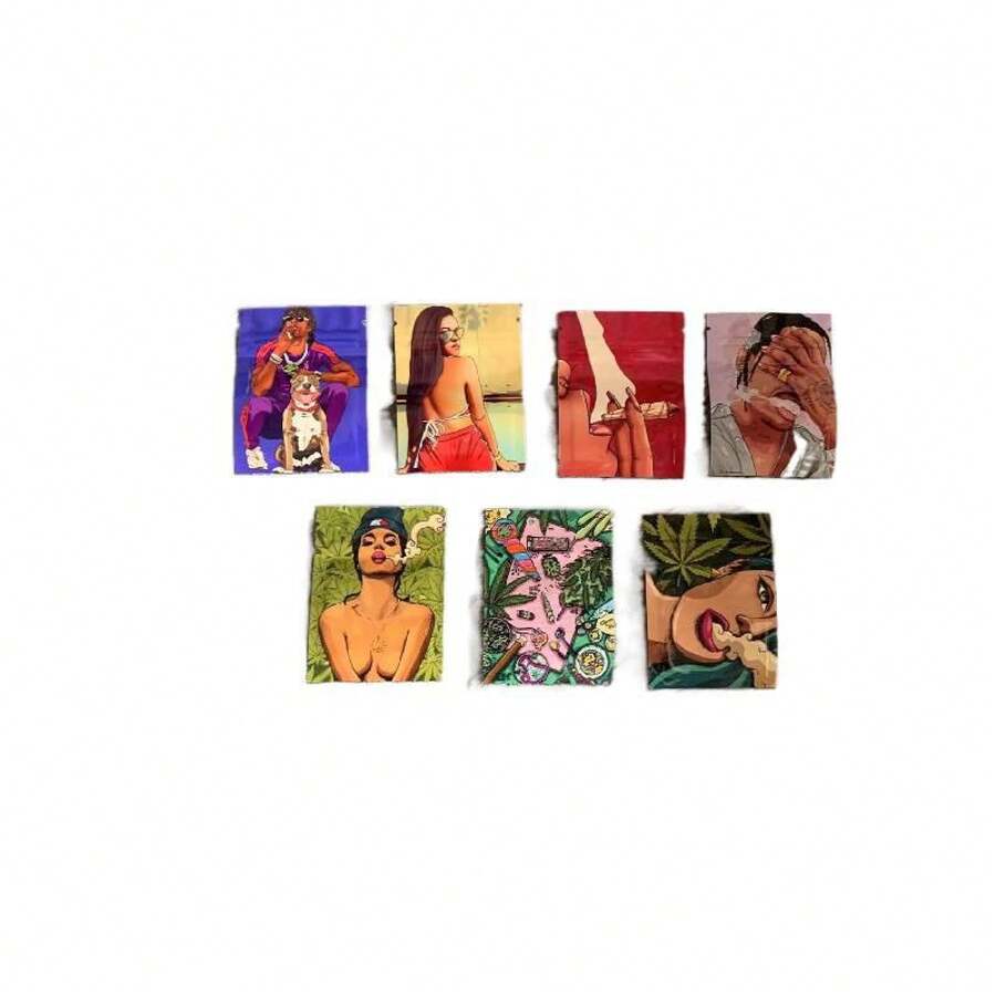 100 Mylar Zipper Bags With Window, Odor-Resistant, Waterproof, Reusable Plastic Bags For Candy, Gummies And Small Items - Uncoated, Self-Sealing Storage Bags