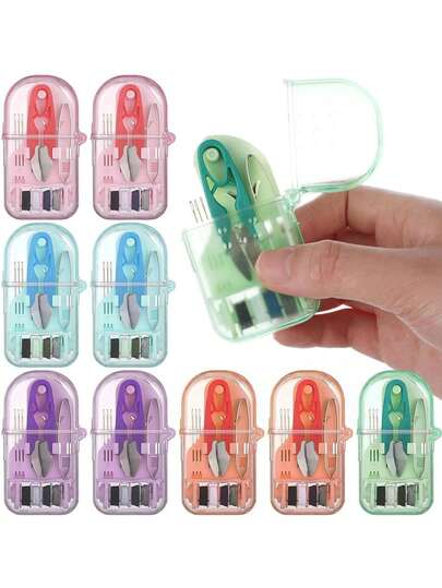 Kit de costura de viaje portátil y mini - Caja de costura de emergencia pequeña para viajeros, uso en hoteles, caridad, personas sin hogar, regalo de relleno de calcetín navideño