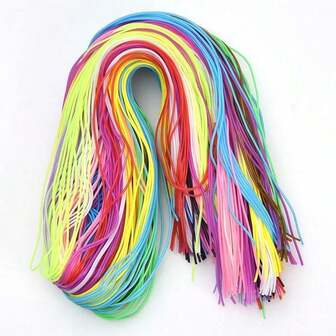 20/50/120pcs 39.37 Inch Woven Rope, Colorful PVC Plastic Handmade DIY Weaving Rope