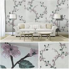 1 Roll Of Beige Pink Plum Blossom Peeling Self-Adhesive Wallpaper PVC Vinyl Self-Adhesive Touch Paper Suitable For Bedroom Renovation Living Room Stickers Dormitory Hotel Renovation Home Decoration And Furniture Renovation Wall Stickers DIY17.7 In X 393.7/196.8/118.1/39.3 In
