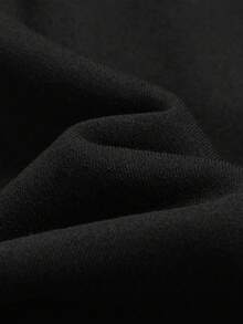 秋冬季连帽半开衫卫衣时尚字母印花毛绒保暖外套大口袋休闲运动服开衫衣服 - 黑色 - 查看 7