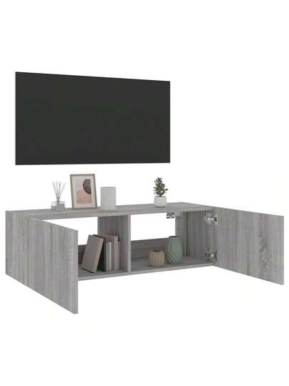 VidaXL TV Wand Unit LED Lighting 100x35x31 Cm Grijs Sonoma view 8