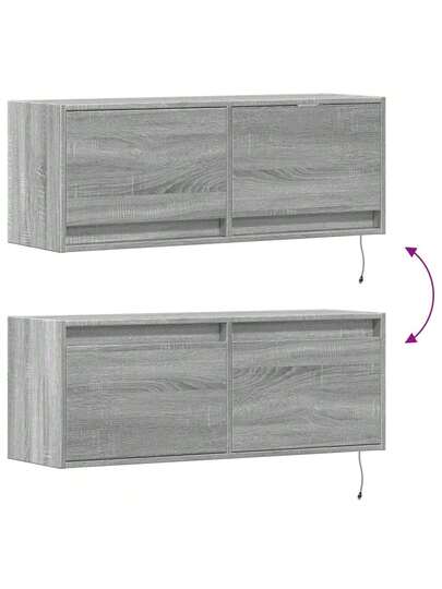 VidaXL TV Wand Unit LED Lighting 100x31x35 Cm Grijs Sonoma view 10