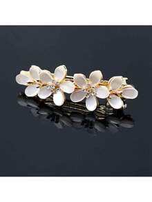 复古猫眼石花朵水晶水钻发夹，优雅珍珠发饰，爪夹，发爪，发夹，发卡，发夹，头饰，派对，女士发饰