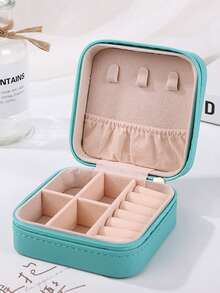 Caja de almacenamiento de joyas de 2 capas de gran capacidad, caja de almacenamiento de joyas portátil, tocador con cajón caja de almacenamiento de joyas, caja de joyas de cuero como regalo, contenedor de almacenamiento y exhibición exquisito, caja de almacenamiento y organización para el baño, cajón de almacenamiento de escritorio - Multicolor - Ver 17