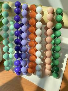 1 Peça Colar de Contas com Efeito de Nuvem de Resina de Estilo Boêmio e Geométrico Redondo, com Fecho de Metal, Joia Artesanal, Adequado para Festivais ou Uso Diário