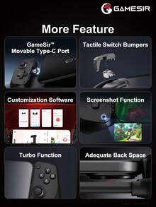 GameSir X5 Lite 手机游戏手柄，兼容 15/16 英寸 iOS 和安卓平板电脑，适用于长度 105-213 毫米的设备，霍尔效应摇杆，轻巧的人体工学设计，兼容 Game Pass、Zenless Zone Zero 云游戏、Steam/Moonlight 串流游戏和远程游玩，芥末绿 - Wasabi - 查看 10