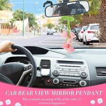 Easypie Selection 1 件编织花朵图案汽车挂饰 - 粉色 - 查看 9