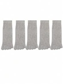 5 pares de calcetines de dedo elásticos y transpirables a prueba de olores para hombres y mujeres, calcetines protectores de dedos suaves y multicolor