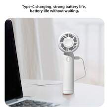 Mini USB Rechargeable Handheld Fan, Portable For Travel, Gym, Daily Use - White - View 9