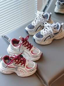 1 Pair Kids' Mesh Breathable Sports Shoes, Low-Top Running Sneakers For Boys & Girls, Fashion Lightweight Student Shoes, Suitable For Spring, Summer, Autumn, Winter