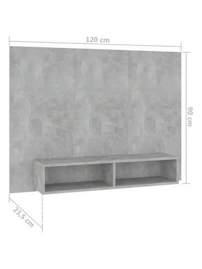 VidaXL TV Wand Unit 120x23.5x90 Cm Finished Wood Concrete Grijs view 7