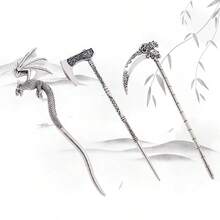 Spinka do włosów z sierpem ze stopu z 2025 roku, urocze akcesorium do włosów w kształcie smoka, przedłużka do koka, przyrząd do robienia koków, ozdoba do włosów w koku, szpilki do stylizacji włosów, szpilki do włosów, spinki do włosów