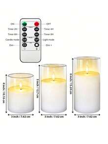 3pcs Decorative Lights, LED Atmosphere Night Lights, White Candle Lights With Remote Control, For Home Decor, Party Decor, Birthday Party, Outdoor Decor, Wedding Decor, Bedroom, Study, Reading Room, School, Restaurant, Bar, Cafe, Suitable For Halloween, Thanksgiving, Christmas, Valentine's Day, Mother's Day, Father's Day, Can Be Used As Holiday Gifts, Birthday Gifts, Wedding Gifts
