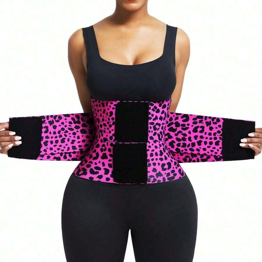 1 Piece Leopard Print Women's Waist Trainer - High Compression Triple Wrap Fitness Shaper Waist Belt, Suitable For Gym, Sports And Fitness, Adjustable Straps, Nylon Material, Elegant Design, Fitness Accessories Exercise Waistband I Discovered Amazing Products On - 黃色 - 查看 1