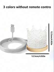 1个梦幻火焰公主皇冠水波旋转投影灯，具有多种颜色模式，是一款多功能氛围投影夜灯，也是生日和节日的完美浪漫礼物。适用于万圣节、圣诞节、感恩节、复活节、情人节和其他重大节日。 - 皇冠玻璃水紋燈 - 查看 8