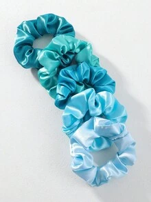 10pcs/Pack Assorted Color Fabric Scrunchies, Stretchy Hair Ties, Versatile Hair Accessories Suitable For All Seasons - Multicolor - View 5