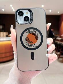 GALLAPLE Minimalist Circular Design Phone Case, Fashion Accessory With Magnetic Design Enables Wireless Charging, Popular Unique Style, Cute Simple Pattern For Women, Durable Shockproof, Compatible With Iphone 16Promax/16Pro/16Plus/16/15Promax/15Pro/15Plus/15/14Promax/14Pro/14Plus/14/13Promax/13Pro/13/12Promax/12Pro/12/11Promax/11Pro/11 - màu đen - Xem 4