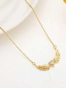 1pc Elegant Luxury Angel Wings Heart Pendant Necklace For Women - Angel Wings - View 4