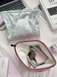 1PC Large Capacity Travel Cosmetics Lipstick Wash Bag Portable Storage Bag, Recommended Back-To-School Essentials Portable Makeup Bag, Multi-Functional Pencil Case, Cosmetic Brush Holder For Student Dormitory And Travel Home Use, Makeup Bags, Cosmetic Bag, Makeup Organiser, Makeup Pouch, Make Up Bags, Vanity Accessories, Small Makeup Bag, Cosmetic Bag, Large Makeup Bag, Christmas Gifts, Pouch, Clutch / Small Handbag, Makeup Organizer, Pouch, Brush Holder, Mini Pouch, Large Capacity Pouch