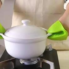 2pcs Heat Resistant Silicone Oven Mitts, Mini Microwave Non-Slip Pot Holder Gloves For Kitchen Cooking - Multicolor - View 6