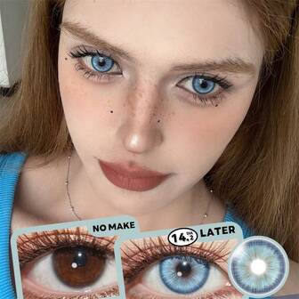 Morningcon Cocoon Brown Big Beauty Pupil Cosmic Contact Lens Small Diameter Myopia Colored Natural Contact Lenses 2 Pieces Summer Gift For Girls Eye Make Up Yearly Halloween Costume Cosplay