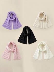 1pc Women's Solid Color Wool Blend Simple & Fashionable Lightweight Scarf/Shawl, Autumn/Winter