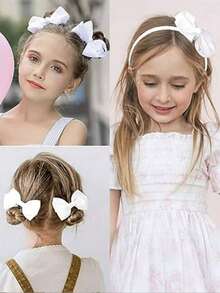 16 Stücke Schulmädchen Haarschmuck Set mit Schleifen, Haarclips und Haargummis für kleine Kleinkinder Schulmädchen Rückkehr zur Schule